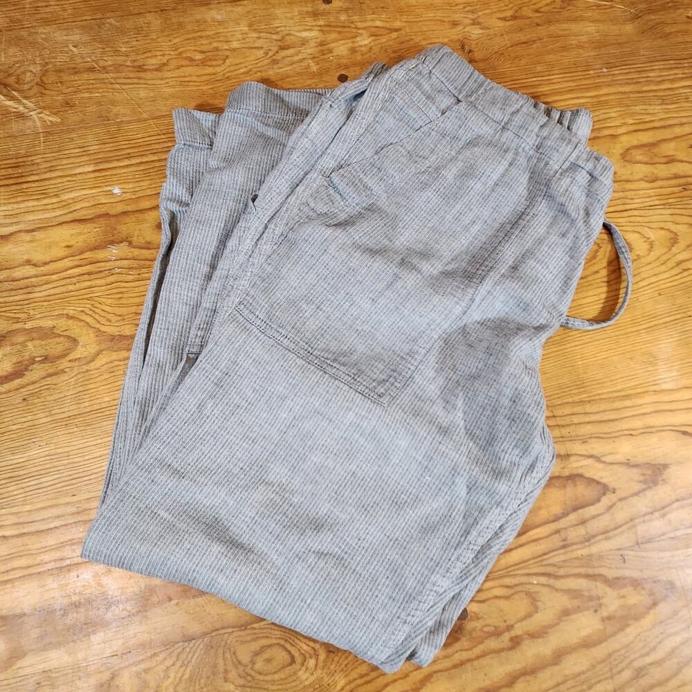 prAna Organic Cotton Pants Womens XL Gray Pull On Straight Leg Casual Travel